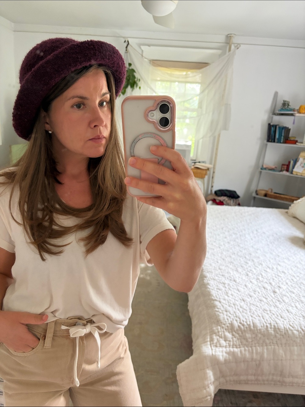 Vintage Wool burgundy/plum Cloche Bowling Hat